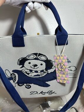 D. Kelly Japan Navy and Cream Tote Bag